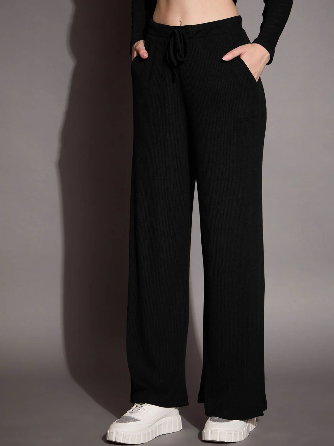SASSAFRAS BASICS Women Solid Relaxed Fit Track Pants - Image 5