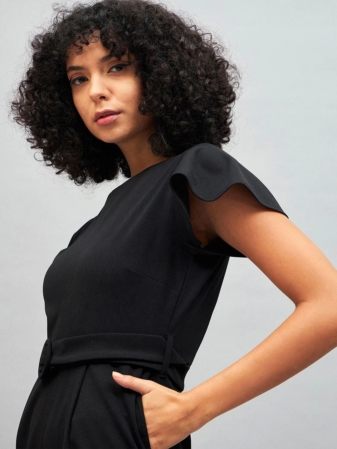 SASSAFRAS Black Belted Basic Jumpsuit - Image 2