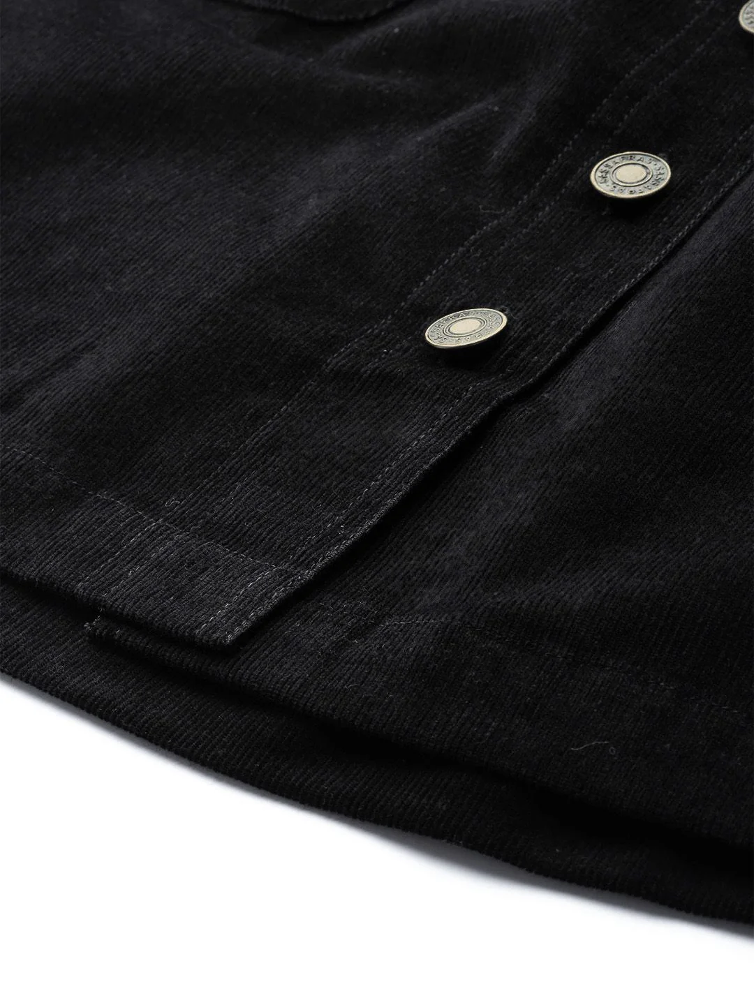 SASSAFRAS Black Corduroy Pure Cotton A-Line Skirt - Image 6