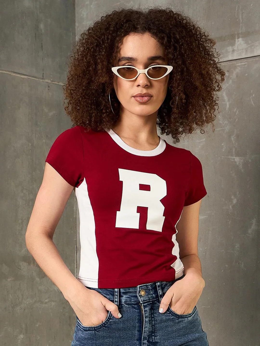 SASSAFRAS Colourblocked Round Neck Short Sleeve Cotton Slim Fit T-shirt - Image 6