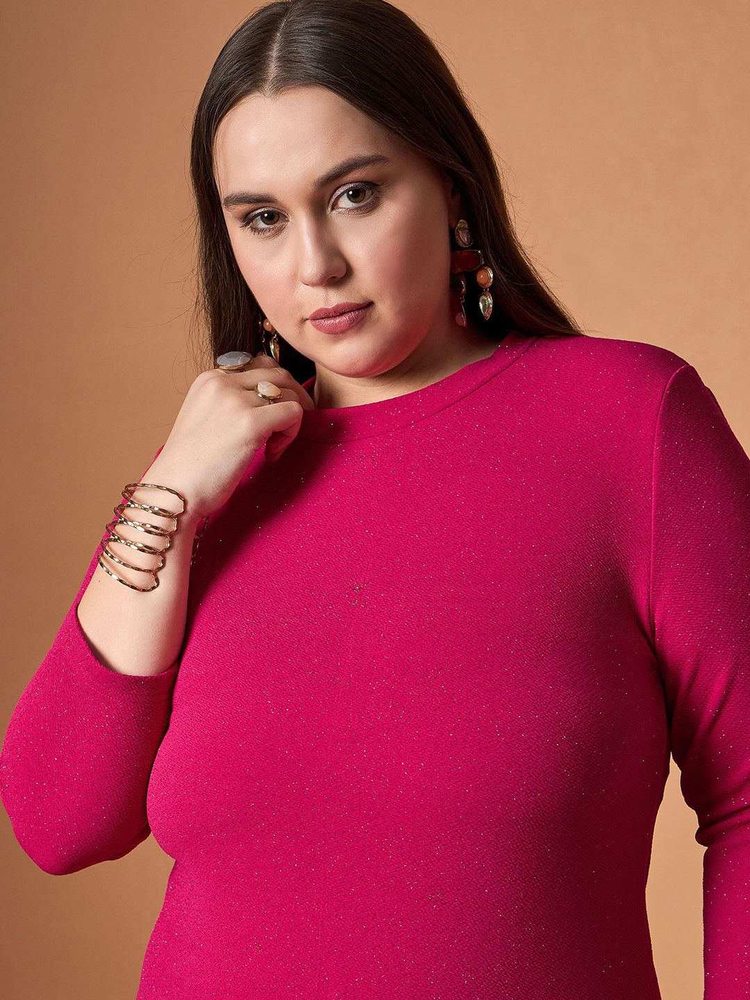 SASSAFRAS Curve Bodycon Midi Dress - Image 3