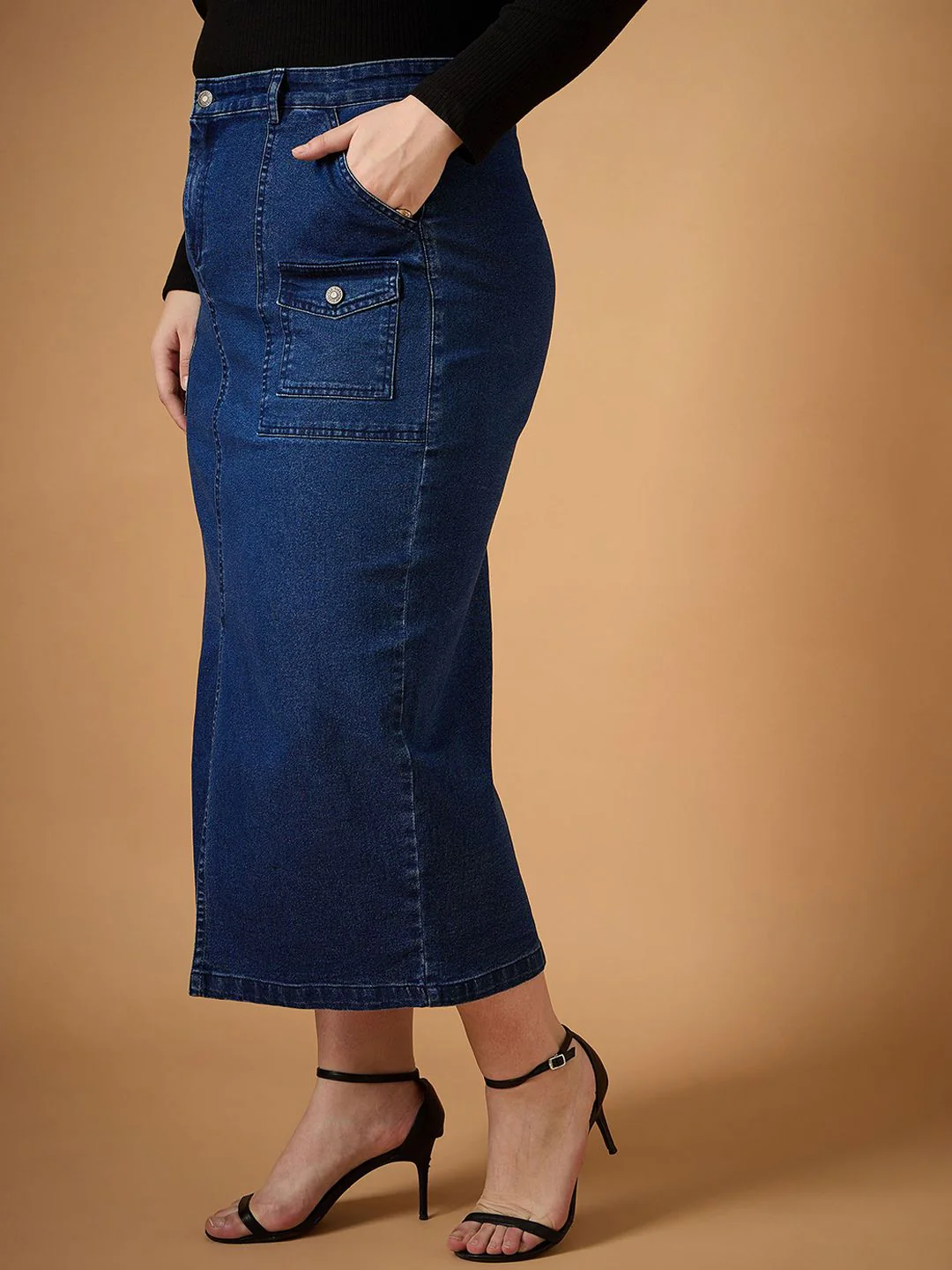 SASSAFRAS Curve Pencil Midi Skirt - Image 2
