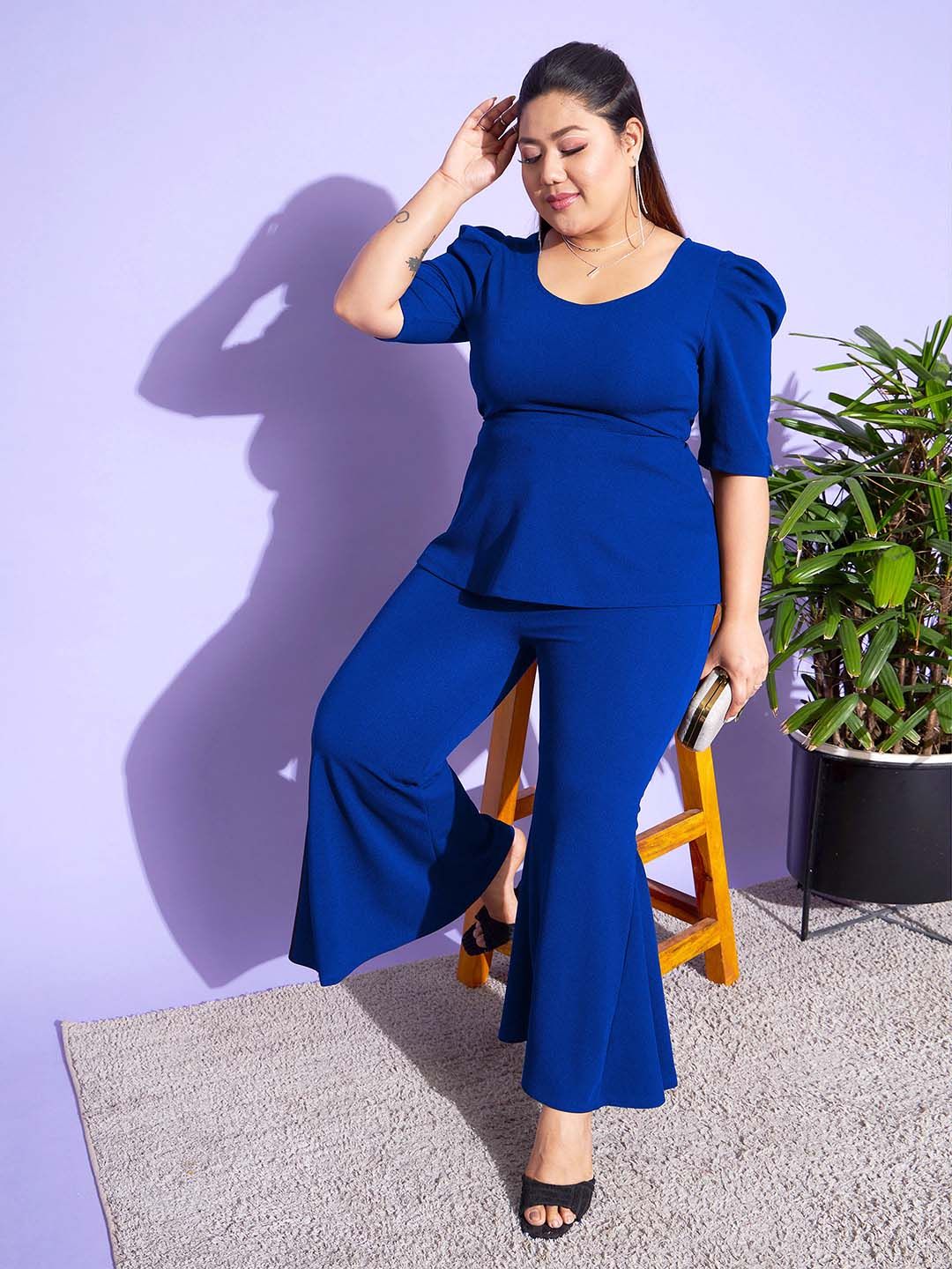 SASSAFRAS Curve Peplum Top & Kick Pleated Trouser Co-Ords - Image 4