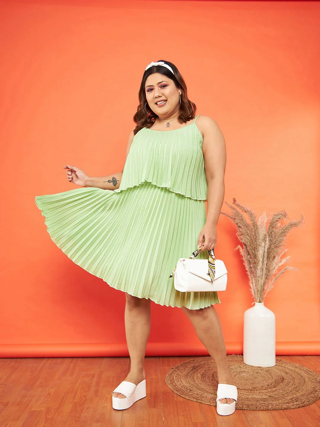 SASSAFRAS Curve Plus Size Crepe A-Line Dress - Image 6