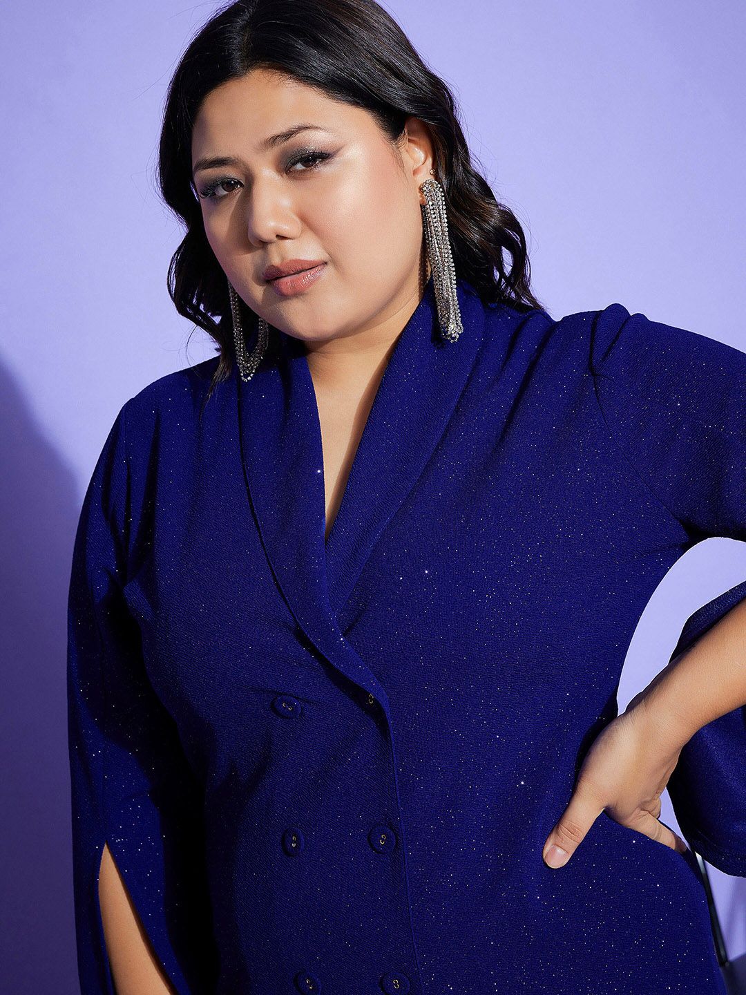 SASSAFRAS Curve Plus Size Lapel Collar Shirt Dress - Image 2