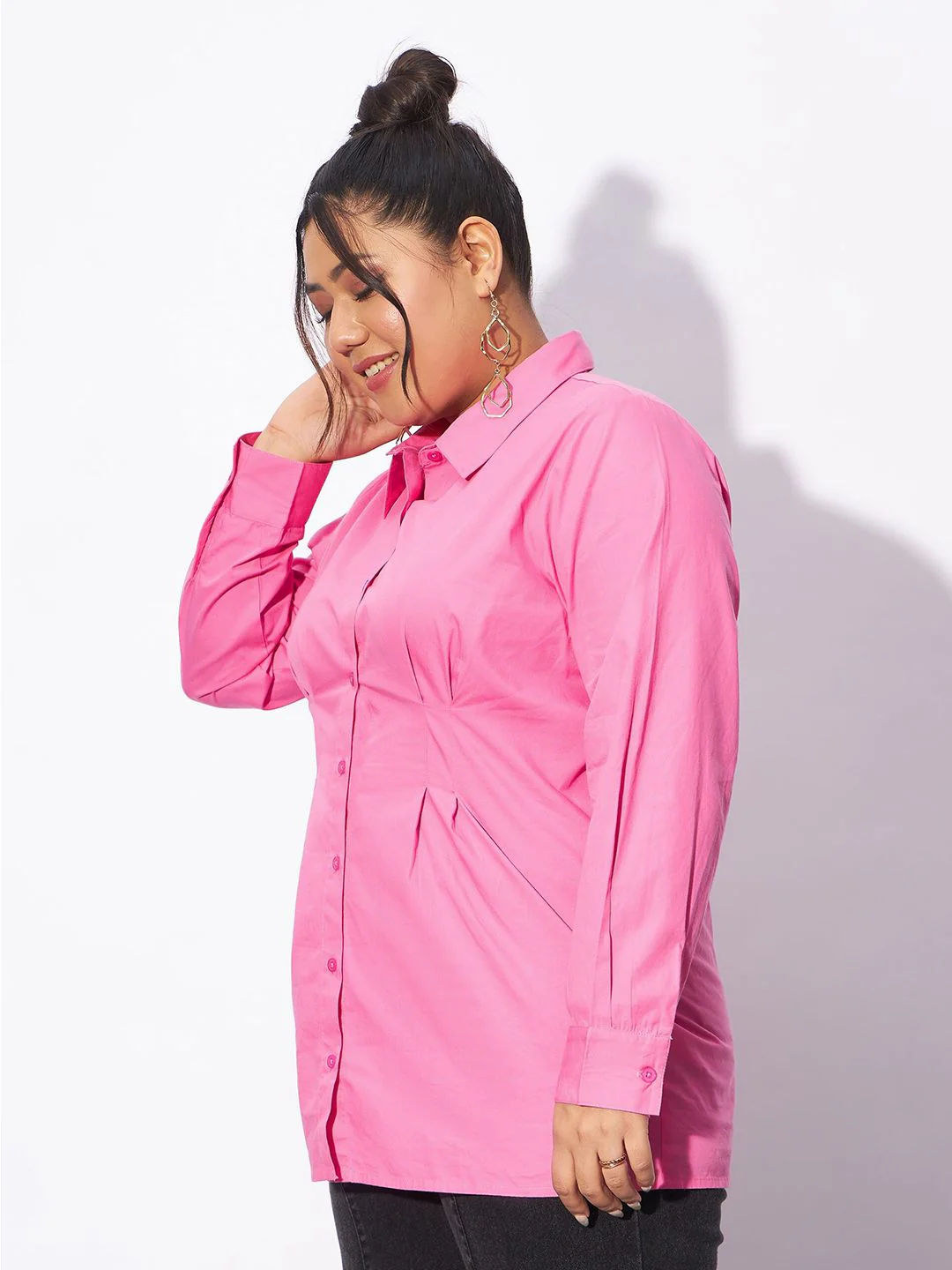 SASSAFRAS Curve Plus Size Pure Cotton Casual Shirt - Image 3