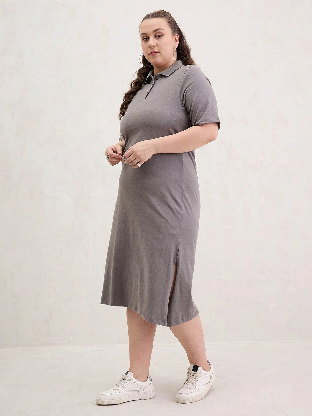 SASSAFRAS Curve T-shirt Midi Dress - Image 3