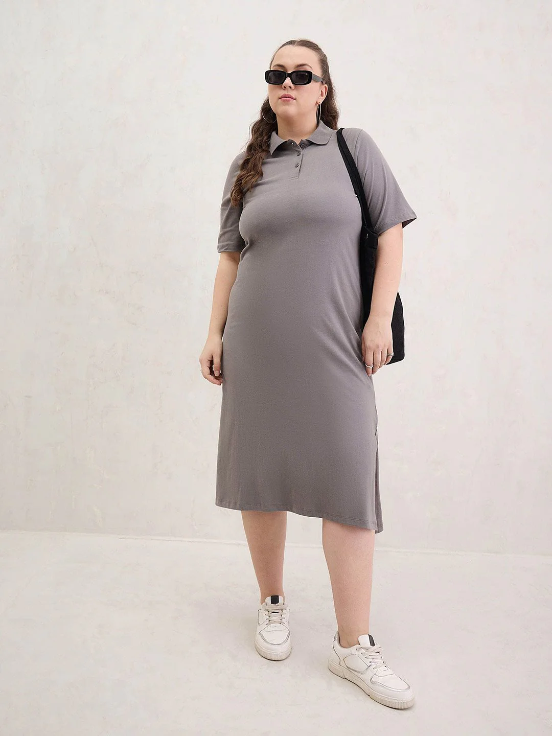 SASSAFRAS Curve T-shirt Midi Dress - Image 4