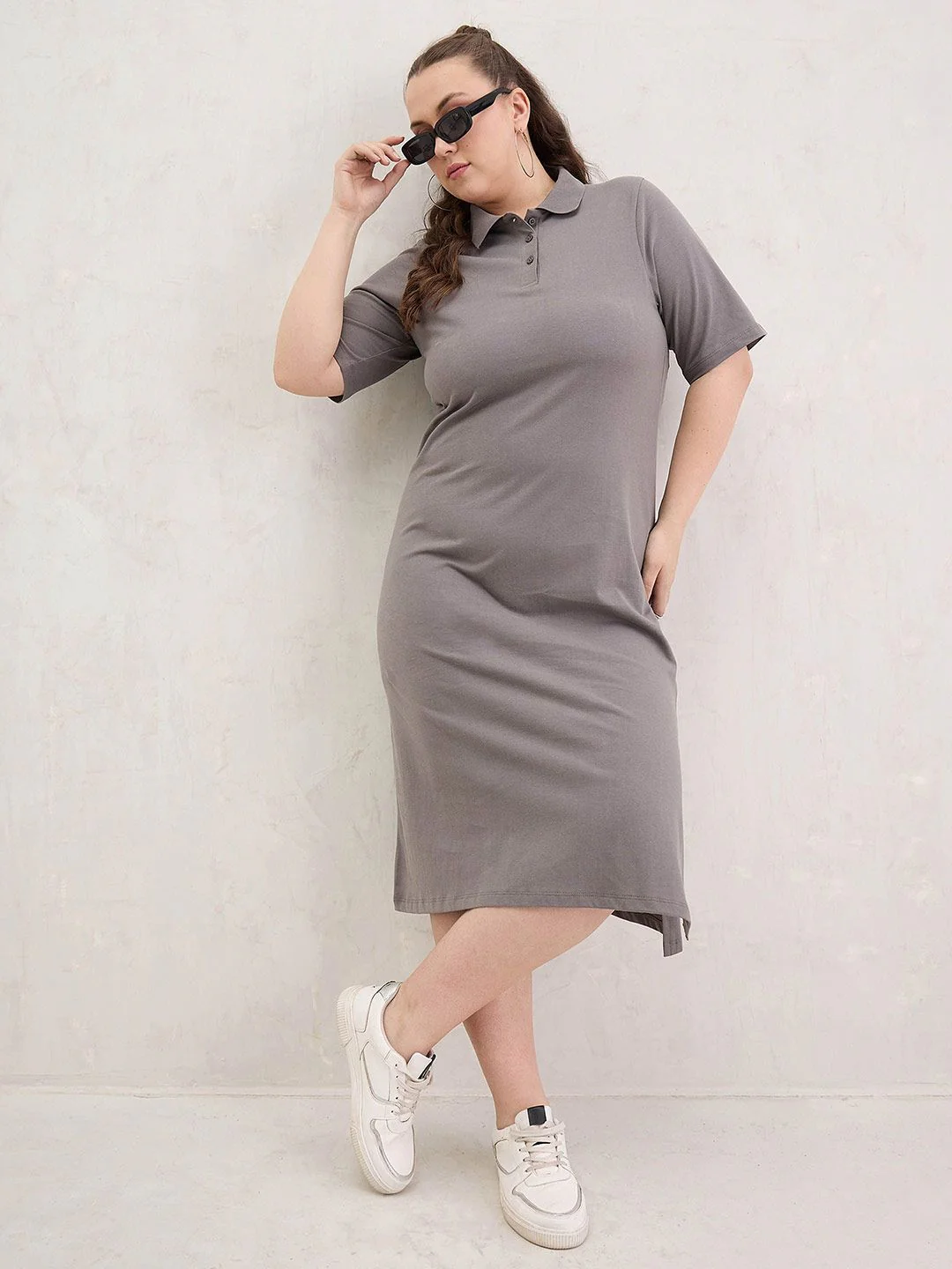 SASSAFRAS Curve T-shirt Midi Dress - Image 6
