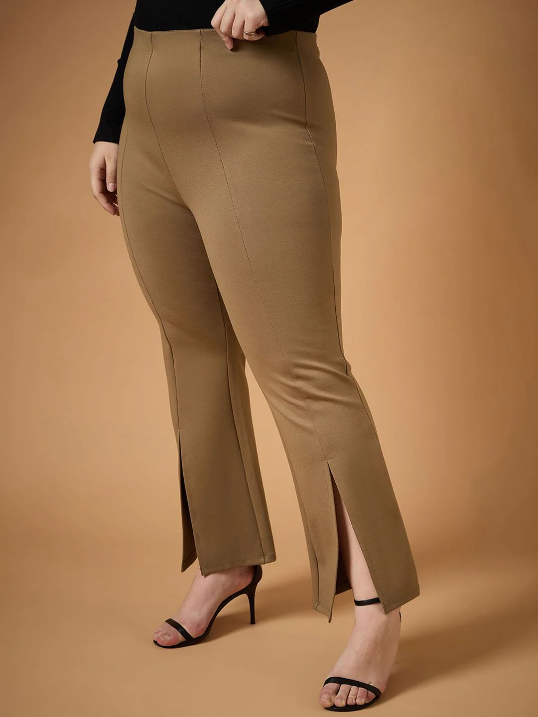 SASSAFRAS Curve Women Comfort Slim Fit High-Rise Trousers - Image 2