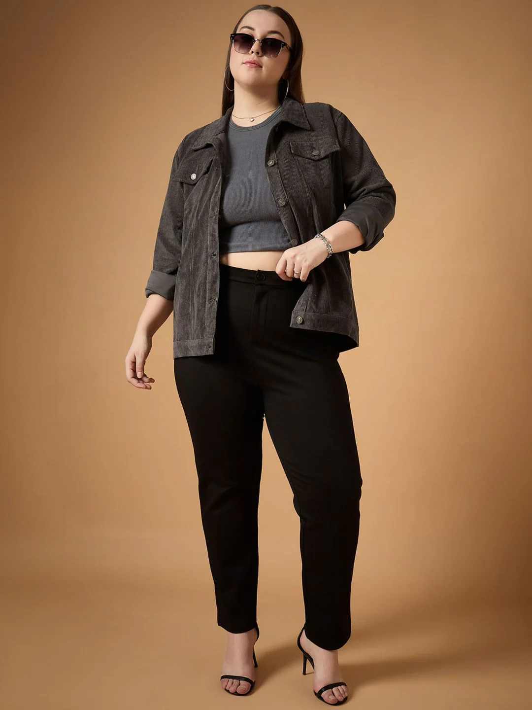 SASSAFRAS Curve Women Corduroy Tailored Jacket with Embroidered - Image 4