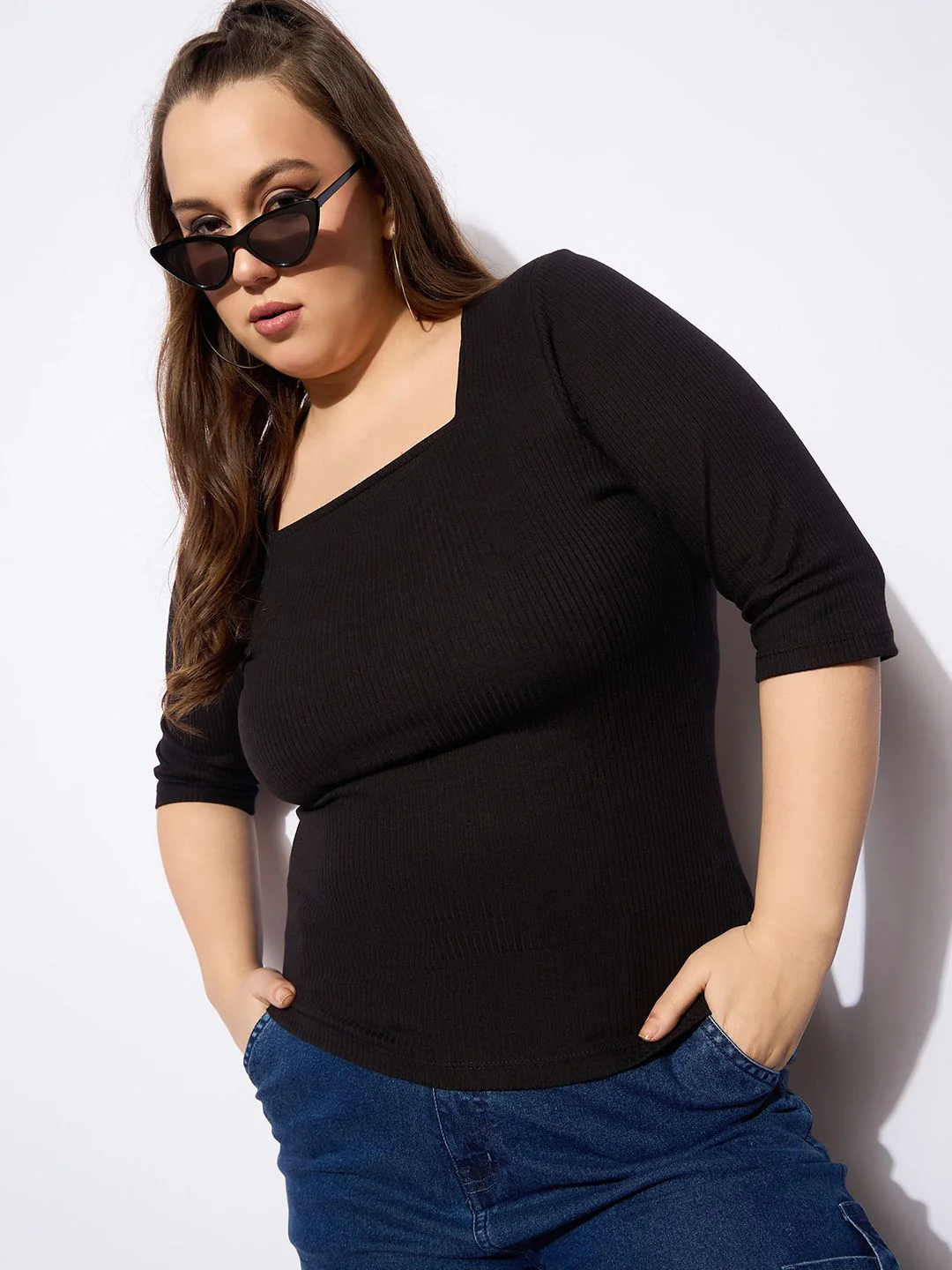 SASSAFRAS Curve Women Plus size Fitted Top