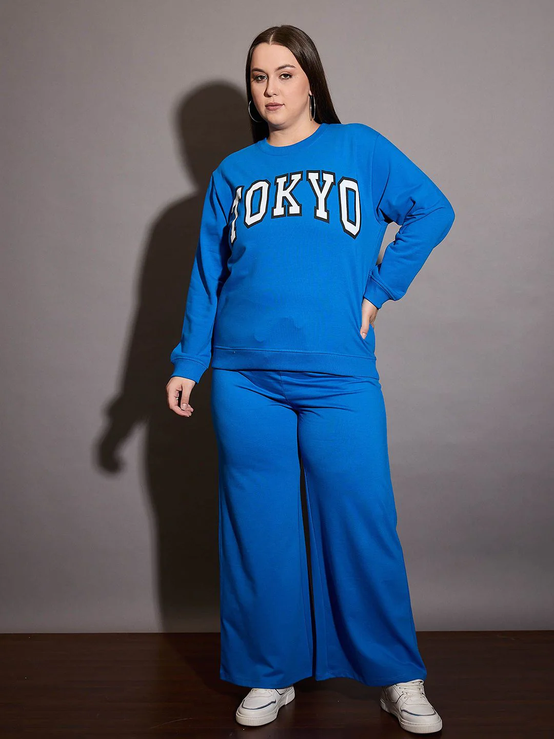 SASSAFRAS Curve Women Plus Size Typography Printed Pullover Sweatshirt - Image 4