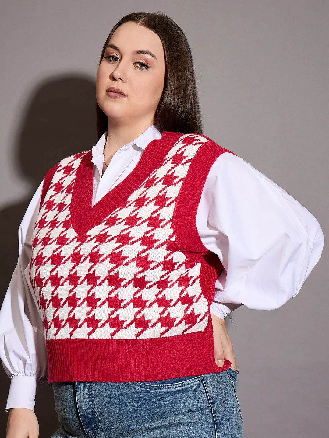 SASSAFRAS Curve Women Printed Sweater Vest - Image 3