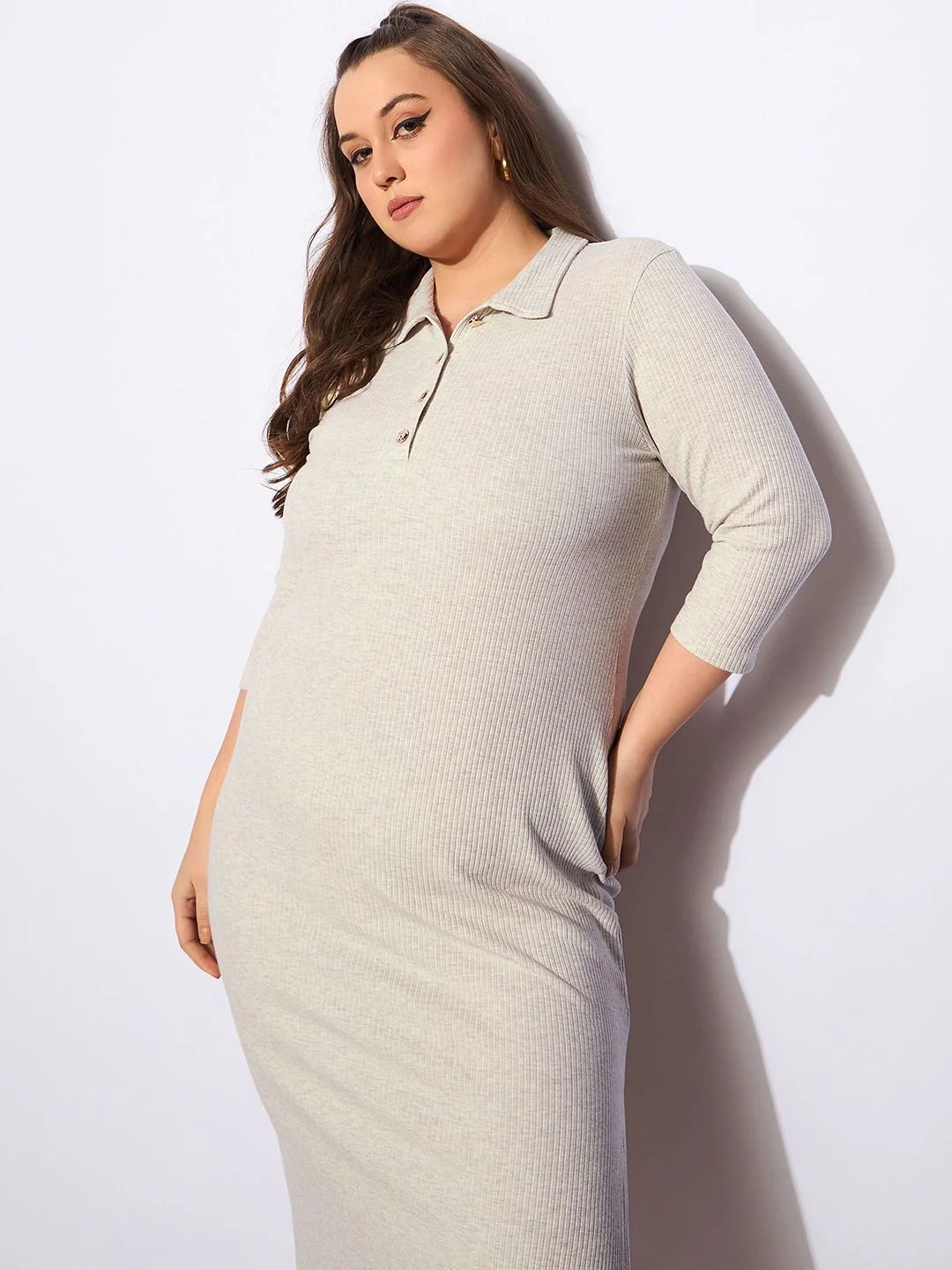 SASSAFRAS Curve Women Sheath Midi Dress - Image 7