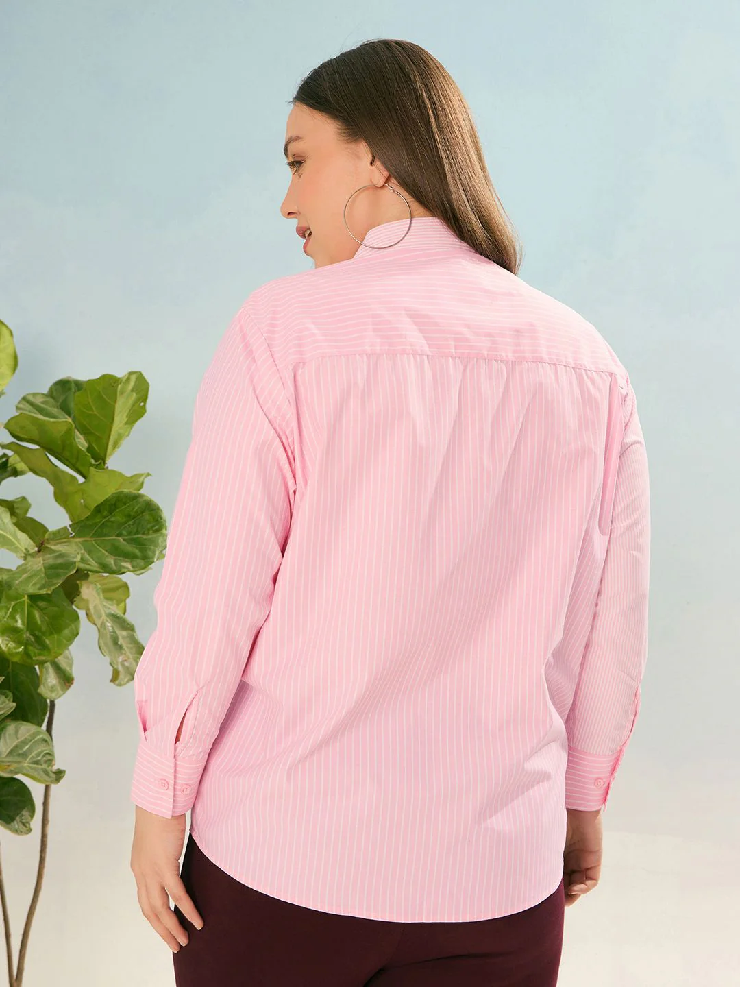 SASSAFRAS Curve Women Striped Spread Collar Shirt - Image 5
