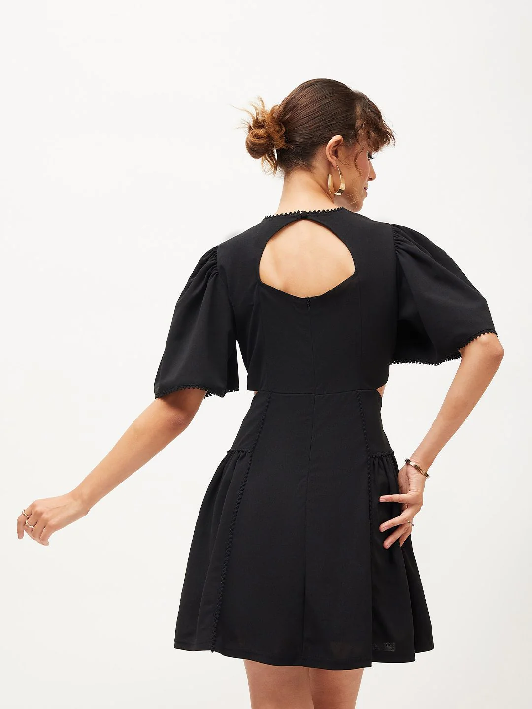 SASSAFRAS Flared Sleeve Fit & Flare Dress - Image 5