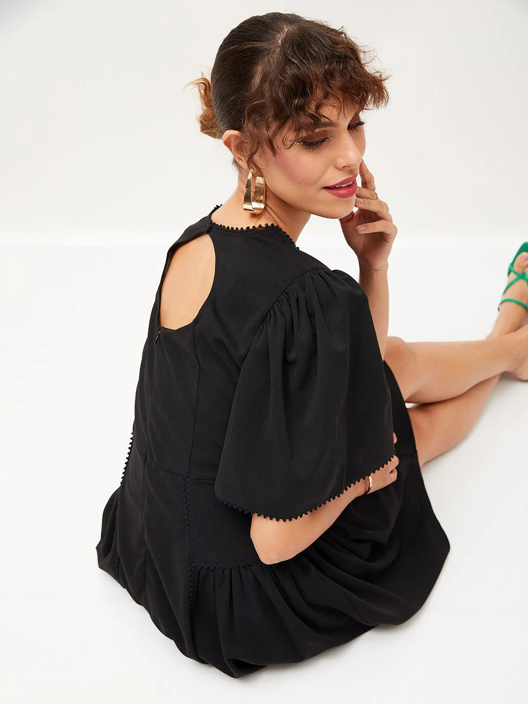 SASSAFRAS Flared Sleeve Fit & Flare Dress - Image 6