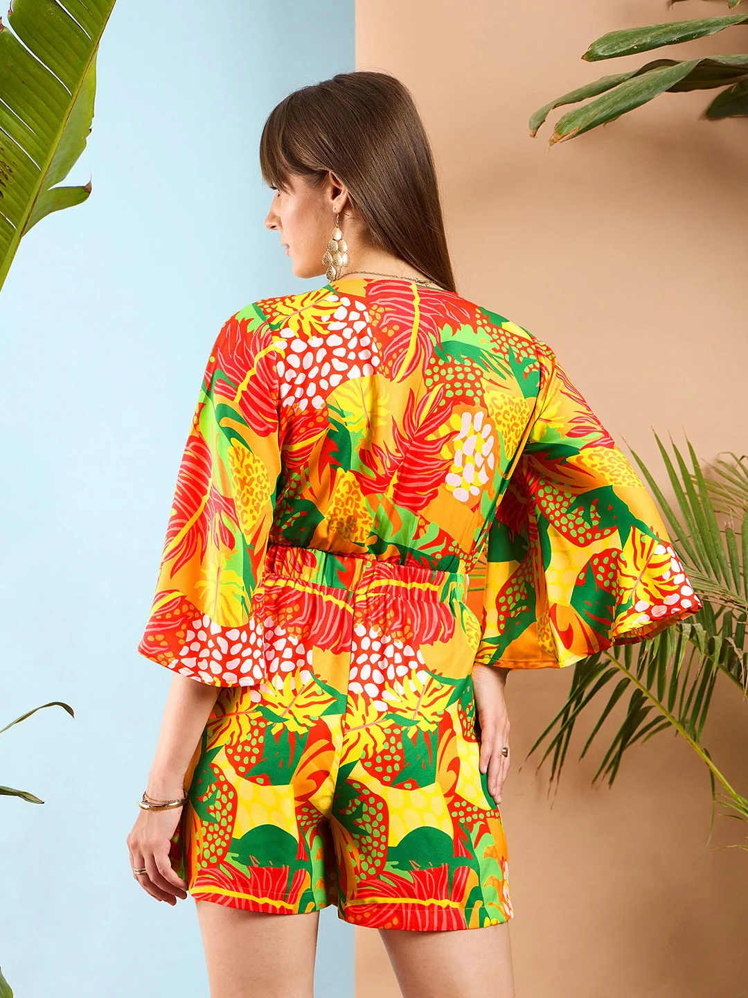SASSAFRAS Floral Printed V-Neck Playsuit - Image 5