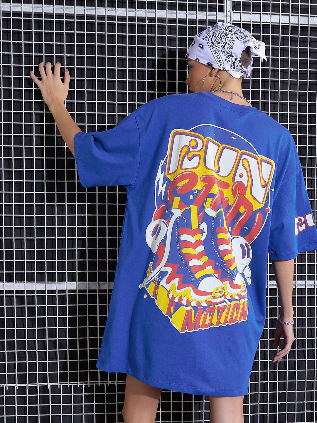 SASSAFRAS Graphic Printed Oversized Pure Cotton T-Shirt Dress - Image 7