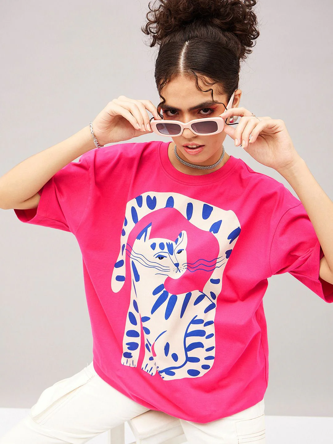 SASSAFRAS Graphic Printed Pure Cotton Oversized T-shirt - Image 6