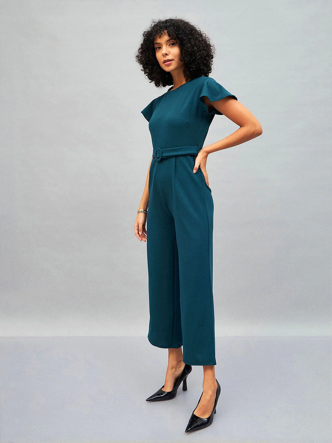 SASSAFRAS Green Belted Basic Jumpsuit - Image 3