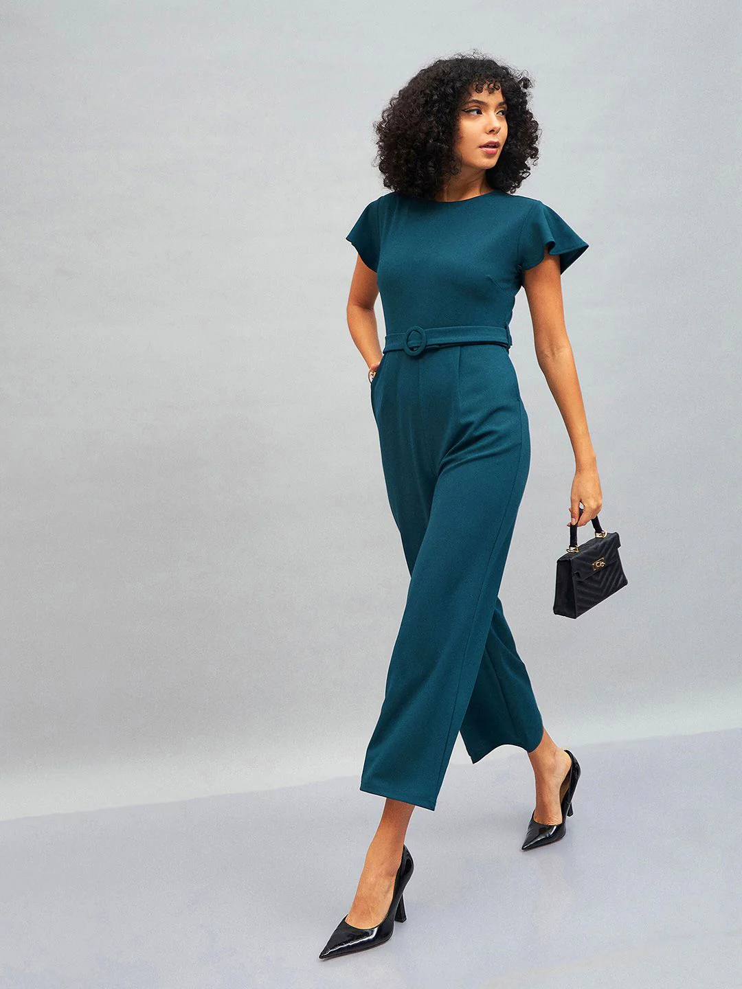 SASSAFRAS Green Belted Basic Jumpsuit - Image 4