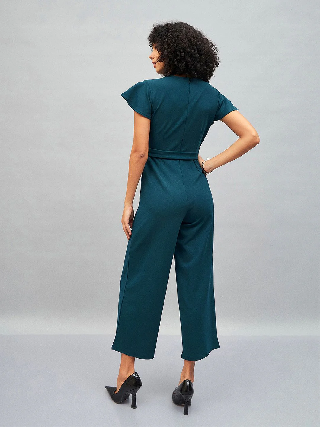 SASSAFRAS Green Belted Basic Jumpsuit - Image 5