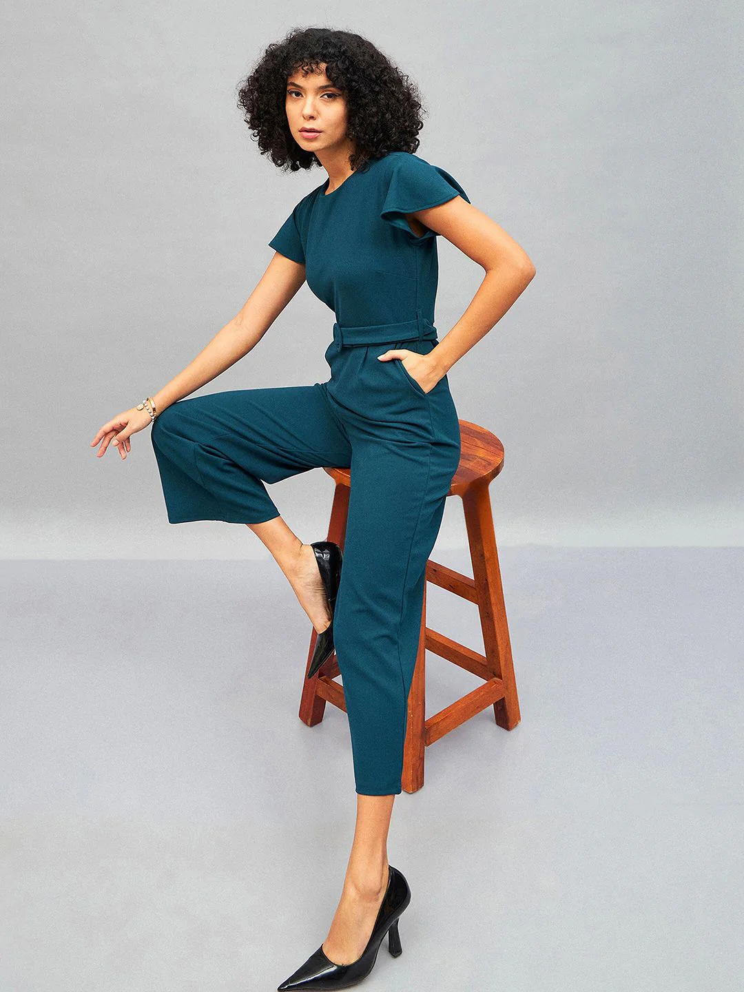 SASSAFRAS Green Belted Basic Jumpsuit - Image 6
