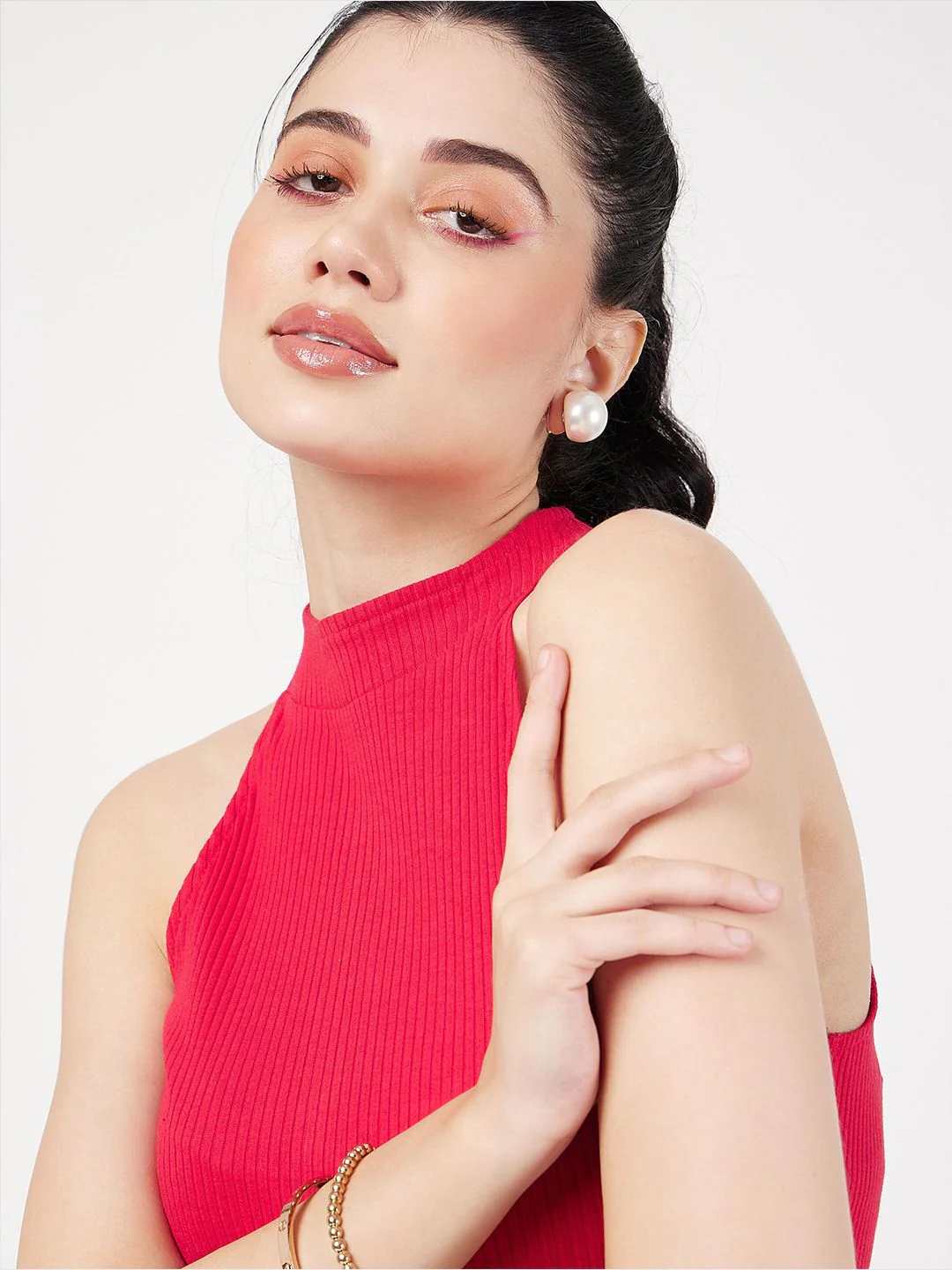 SASSAFRAS Halter Neck A-Line Midi Dress - Image 2