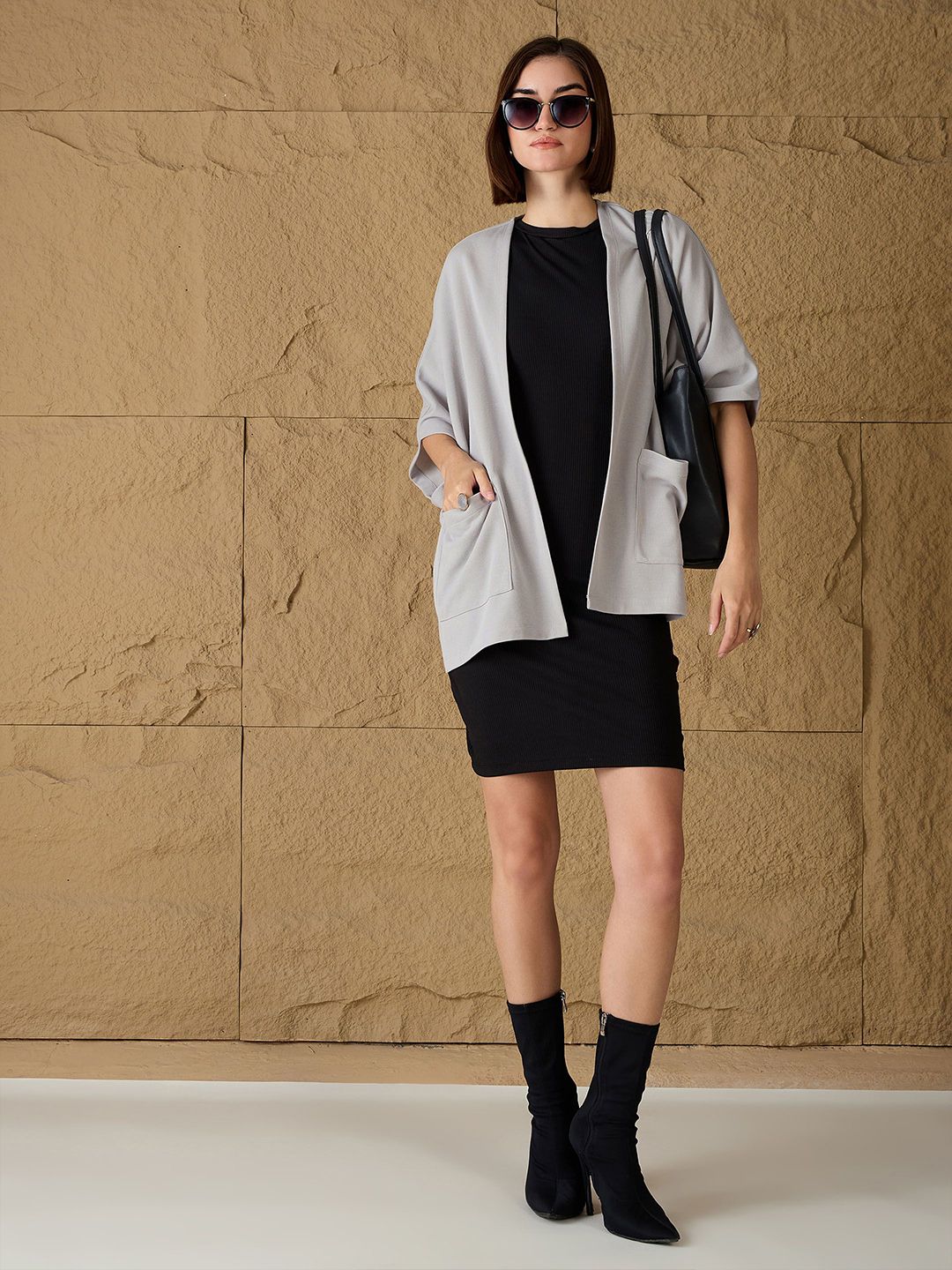 SASSAFRAS Open Front Kimono Sleeves Shrug - Image 4
