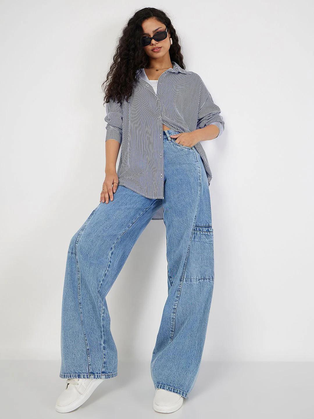 SASSAFRAS Oversized Striped Spread Collar Casual Shirt - Image 4