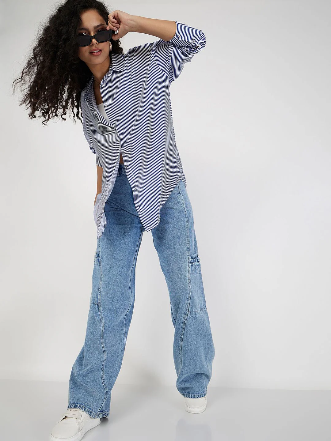 SASSAFRAS Oversized Striped Spread Collar Casual Shirt - Image 6