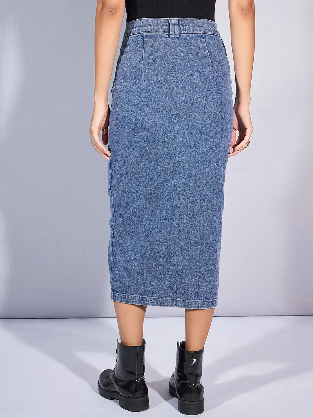 SASSAFRAS Pencil Front Button Midi Cargo Styles Skirts - Image 3