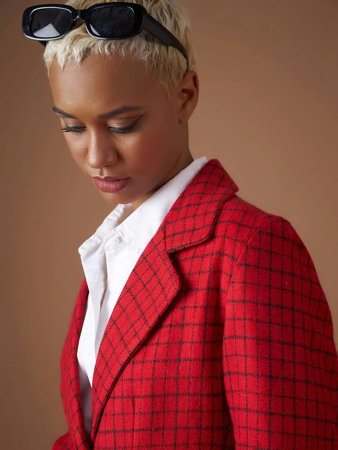 SASSAFRAS Red Checked Single-Breasted Blazer - Image 2