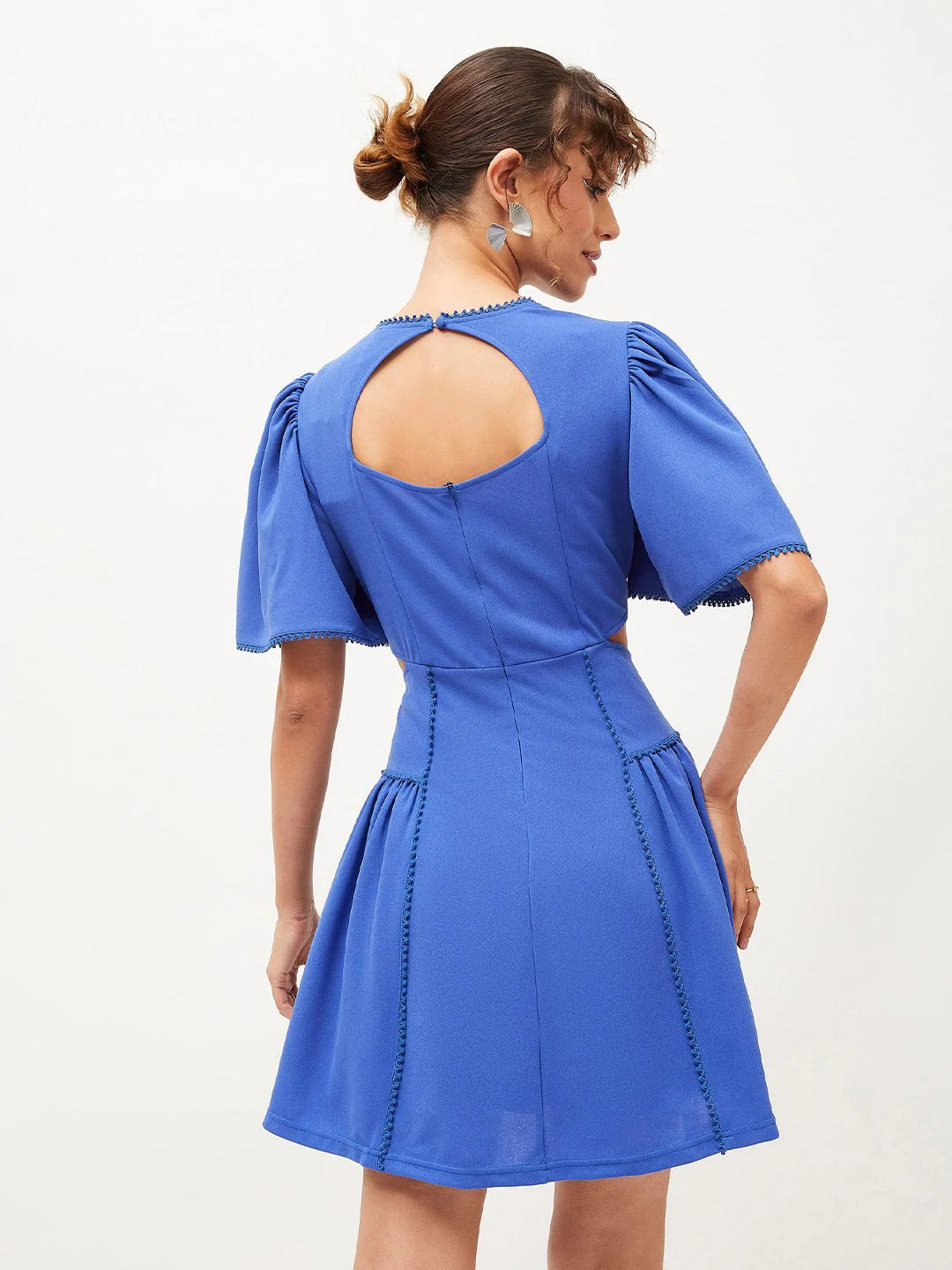 SASSAFRAS Round Neck Cut Out A-Line Dress - Image 5