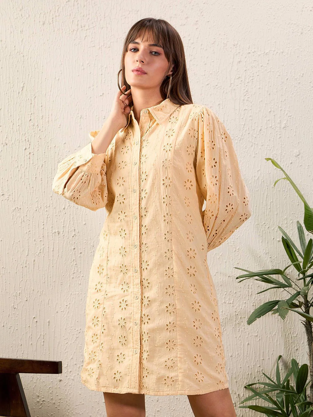 SASSAFRAS Schiffli Shirt Dress - Image 2