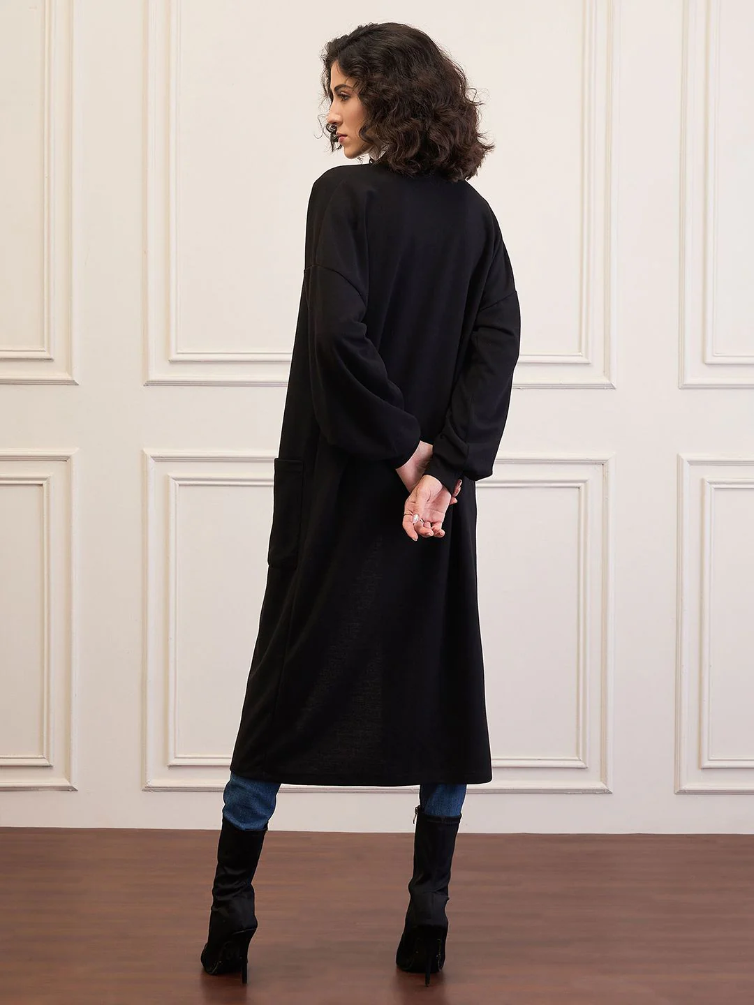 SASSAFRAS Self Design Open Front Longline Shrug - Image 5