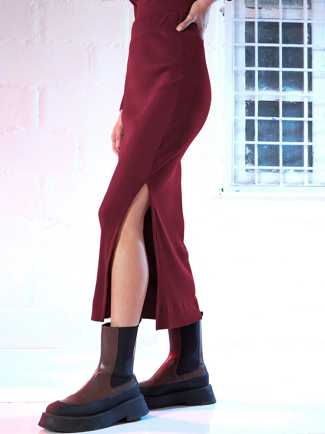 SASSAFRAS Self Design Pencil Midi Skirt - Image 2
