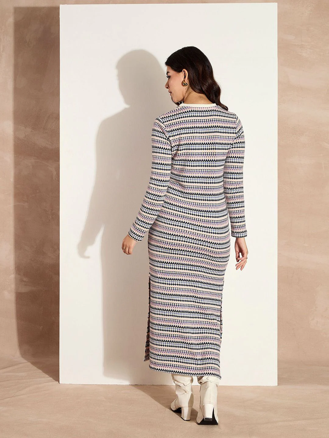SASSAFRAS Striped Maxi Midi Dress - Image 5