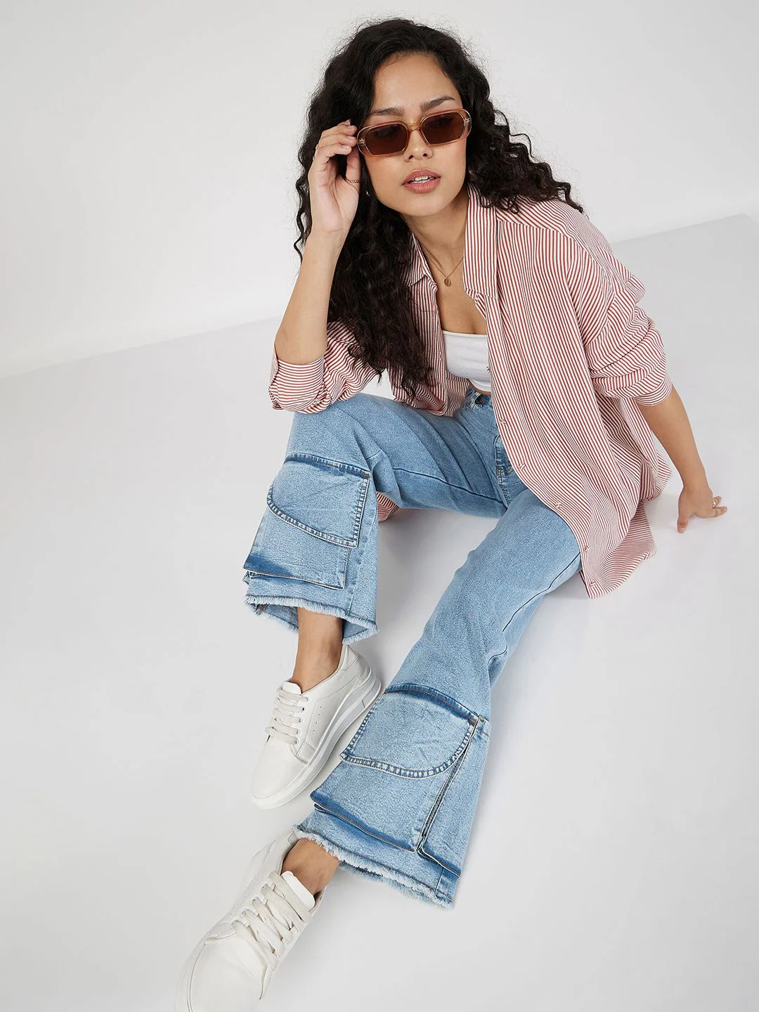 SASSAFRAS Striped Spread Collar Oversized Casual Shirt - Image 6
