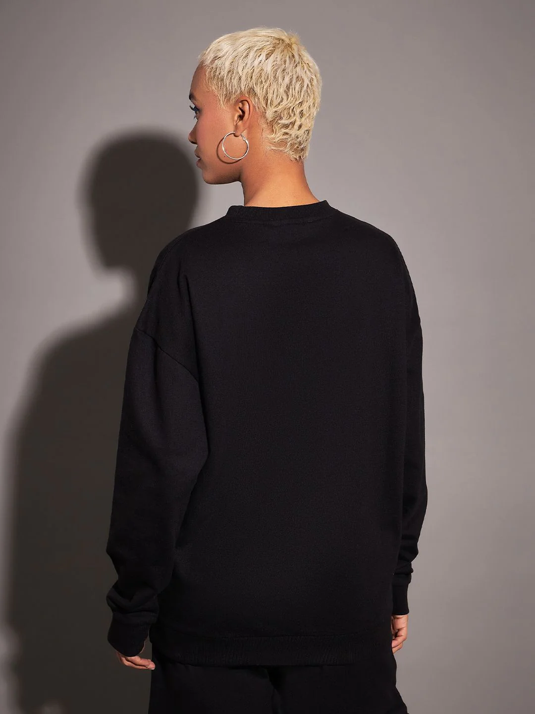 SASSAFRAS Typography Printed Long Sleeves Oversized Fleece Sweatshirt - Image 3