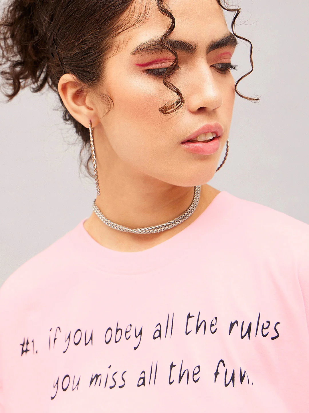 SASSAFRAS Typography Printed Pure Cotton Oversized T-shirt - Image 2