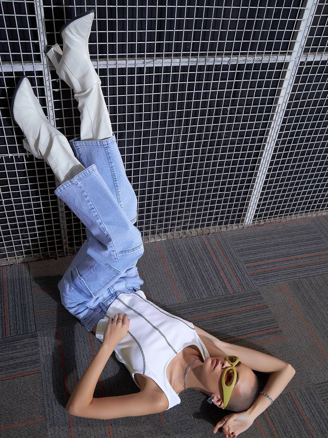 SASSAFRAS White Square Neck Tank Top - Image 6