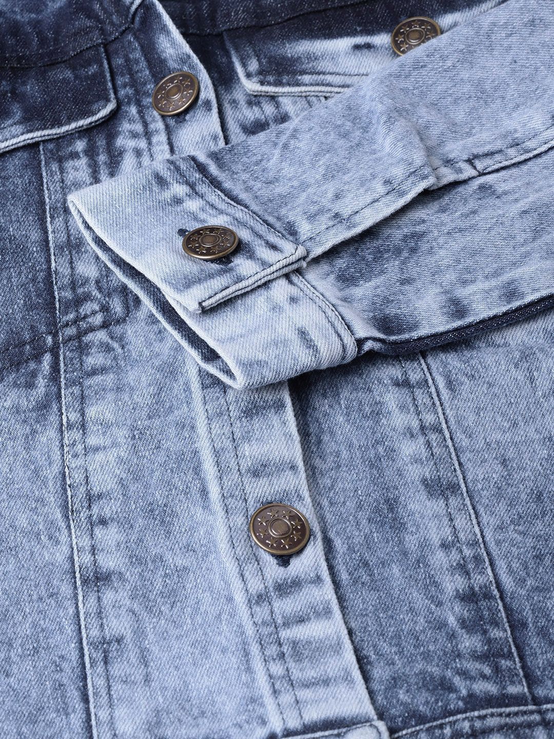 SASSAFRAS Women Blue Acid Wash Denim Jacket - Image 6