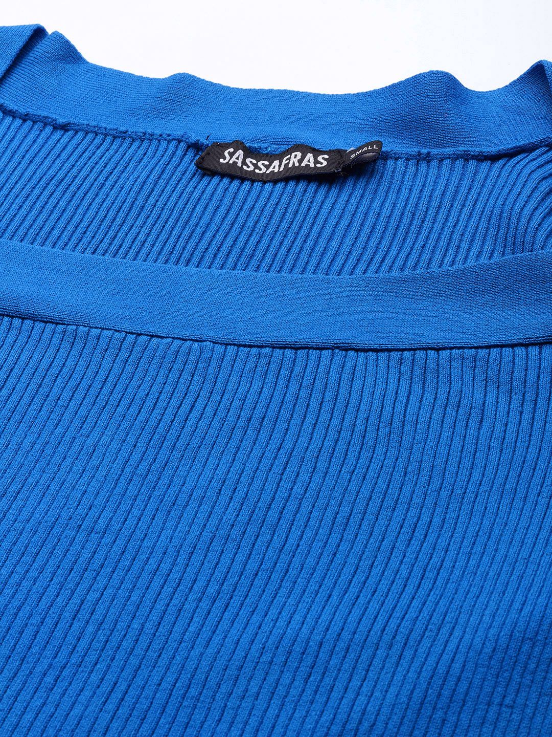 SASSAFRAS Women Blue Solid Pullover - Image 2