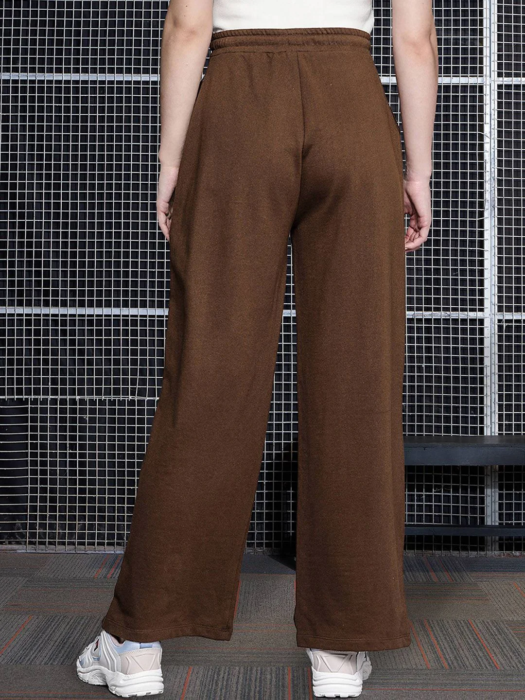 SASSAFRAS Women Brown Cotton Relaxed fit Track Pants - Image 3