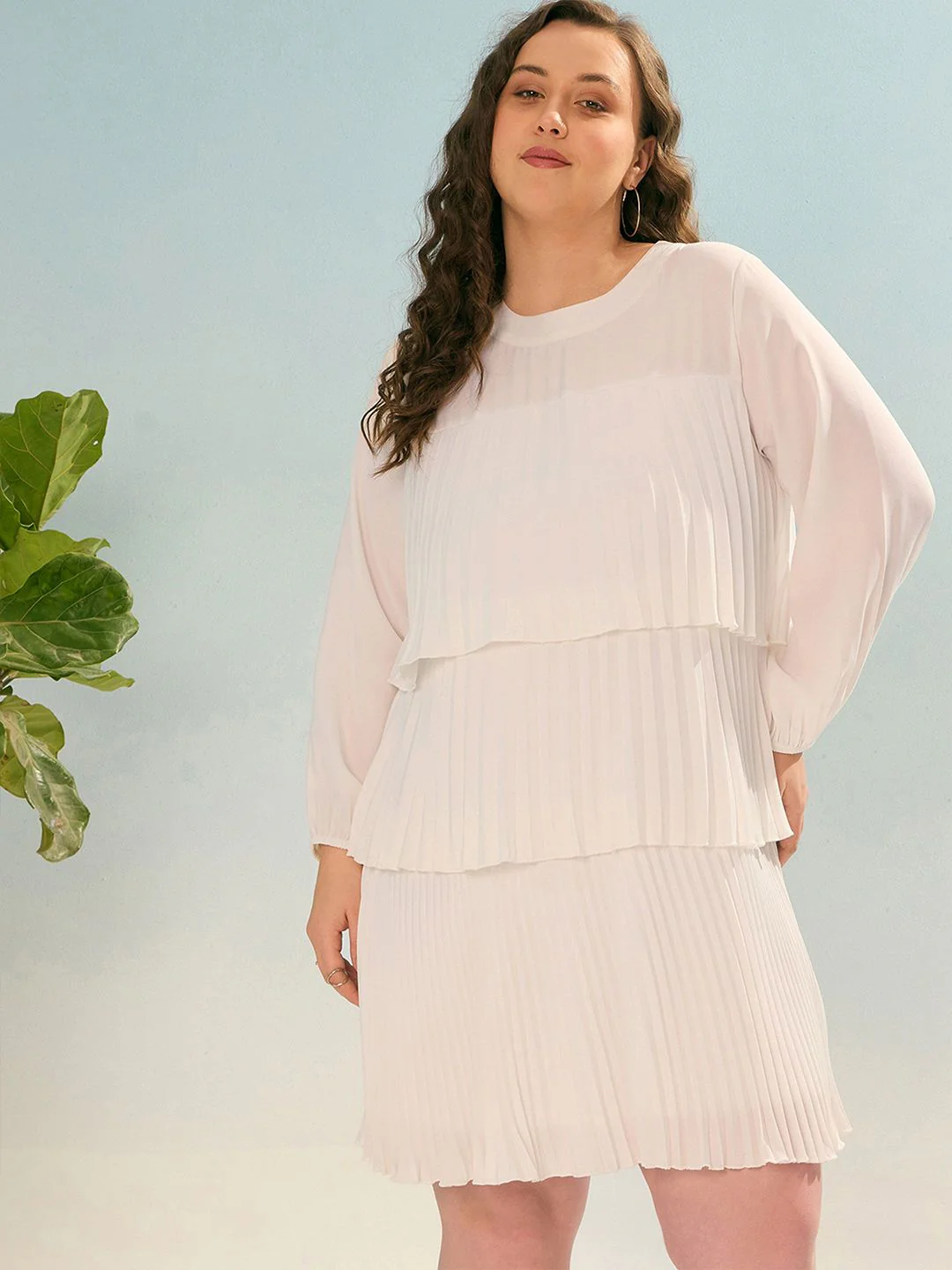 SASSAFRAS Women Georgette Round Neck Fit & Flare Dress - Image 6