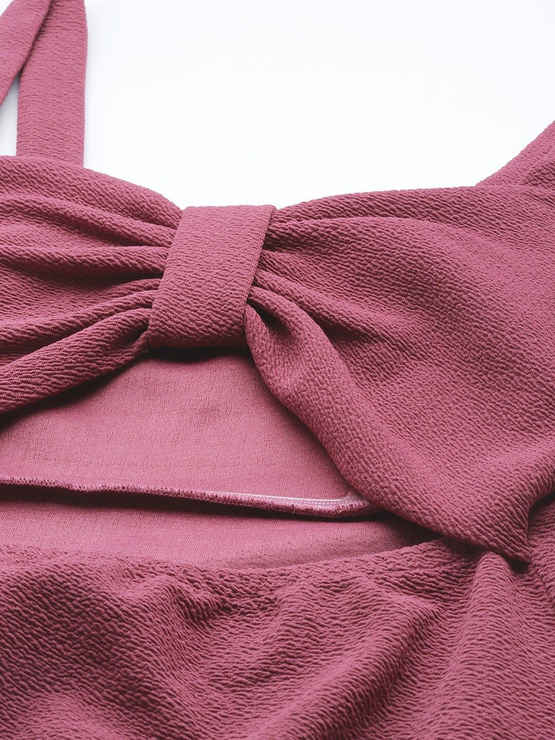 SASSAFRAS Women Mauve Sheath Midi Dress - Image 3