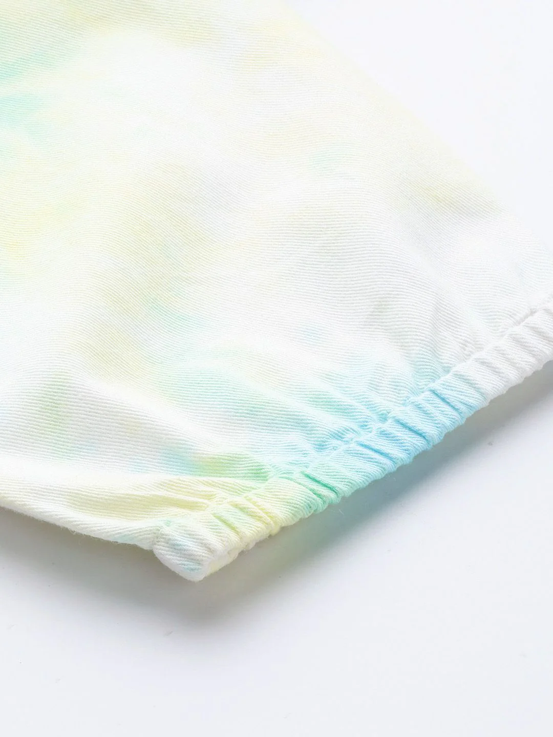 SASSAFRAS Women Off-White & Blue High-Rise Dyed Pure Cotton Joggers - Image 7